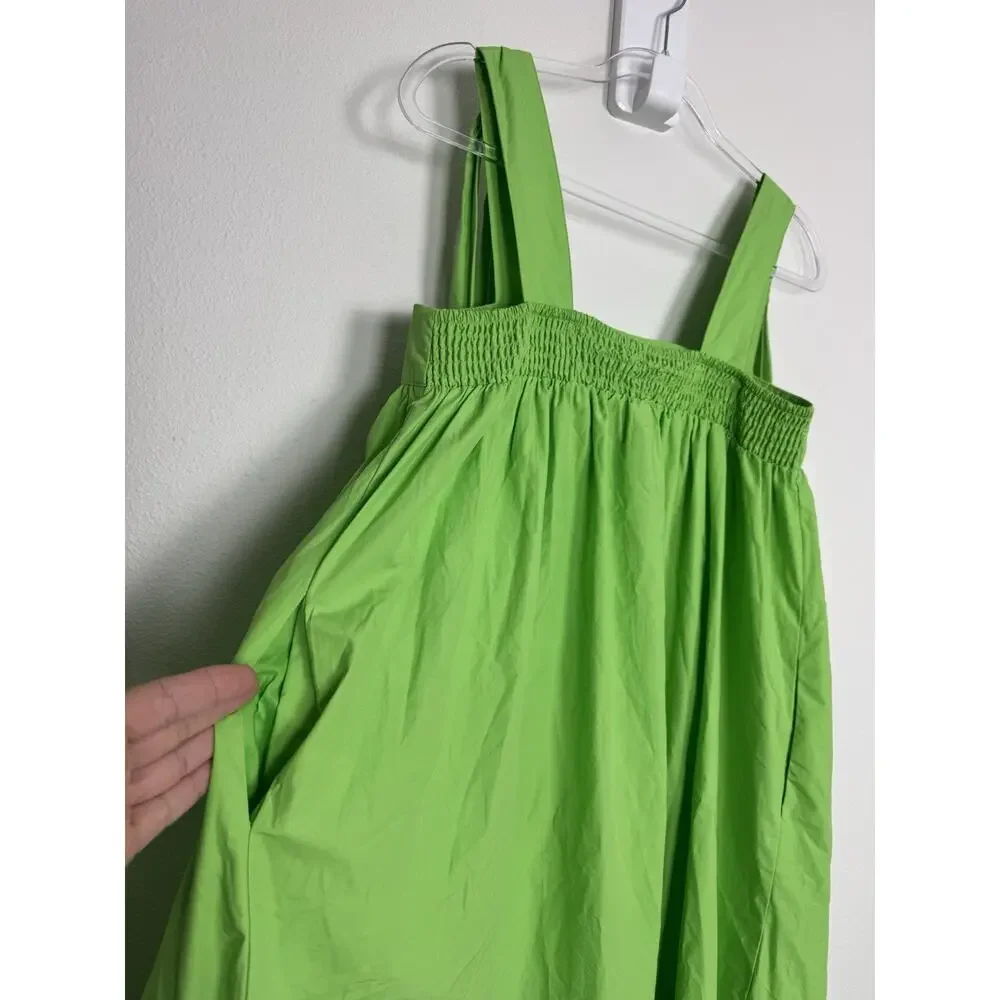 Christopher John Rogers Dress Womens Small Green Strap Tie Midi Babydoll A-Line - Picture 11 of 16